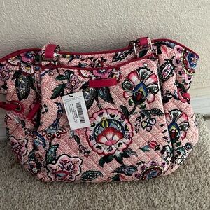 Vera Bradley Glenna Satchel Stitched Flowers